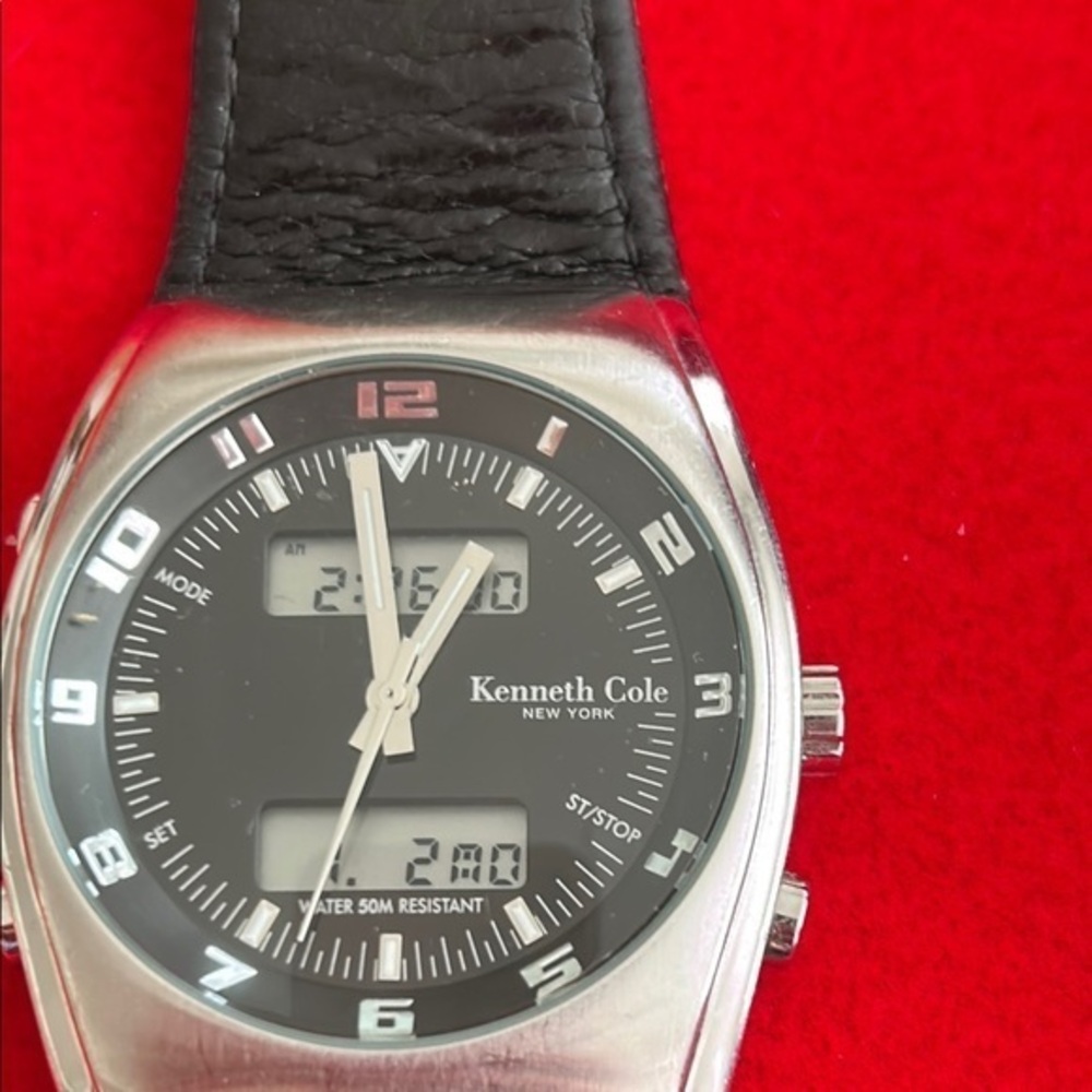 Kenneth Cole Black Dial Silver Case Watch
